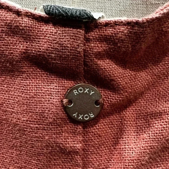 Roxy Pink Linen Overalls size Medium - Picture 4 of 12